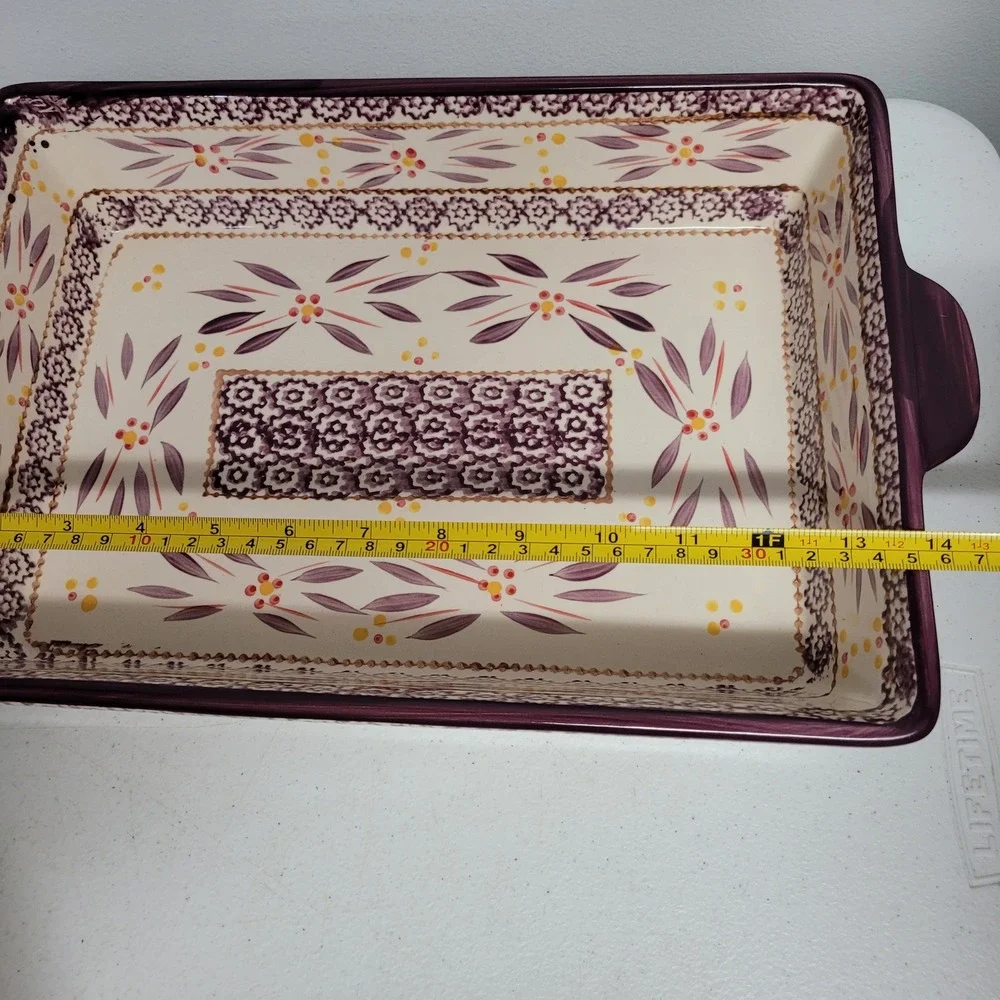 Temp-tations Old World Purple 13x9 Rectangular Baker Cottagecore Serving Dish